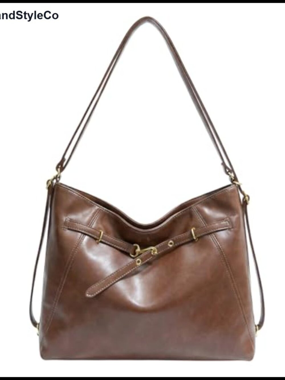 Vegan Leather Hobo Tote Bag Convertible Backpack Adjustable Strap Large